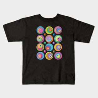 Vibrant Playful Colorful Circles Pattern Kids T-Shirt